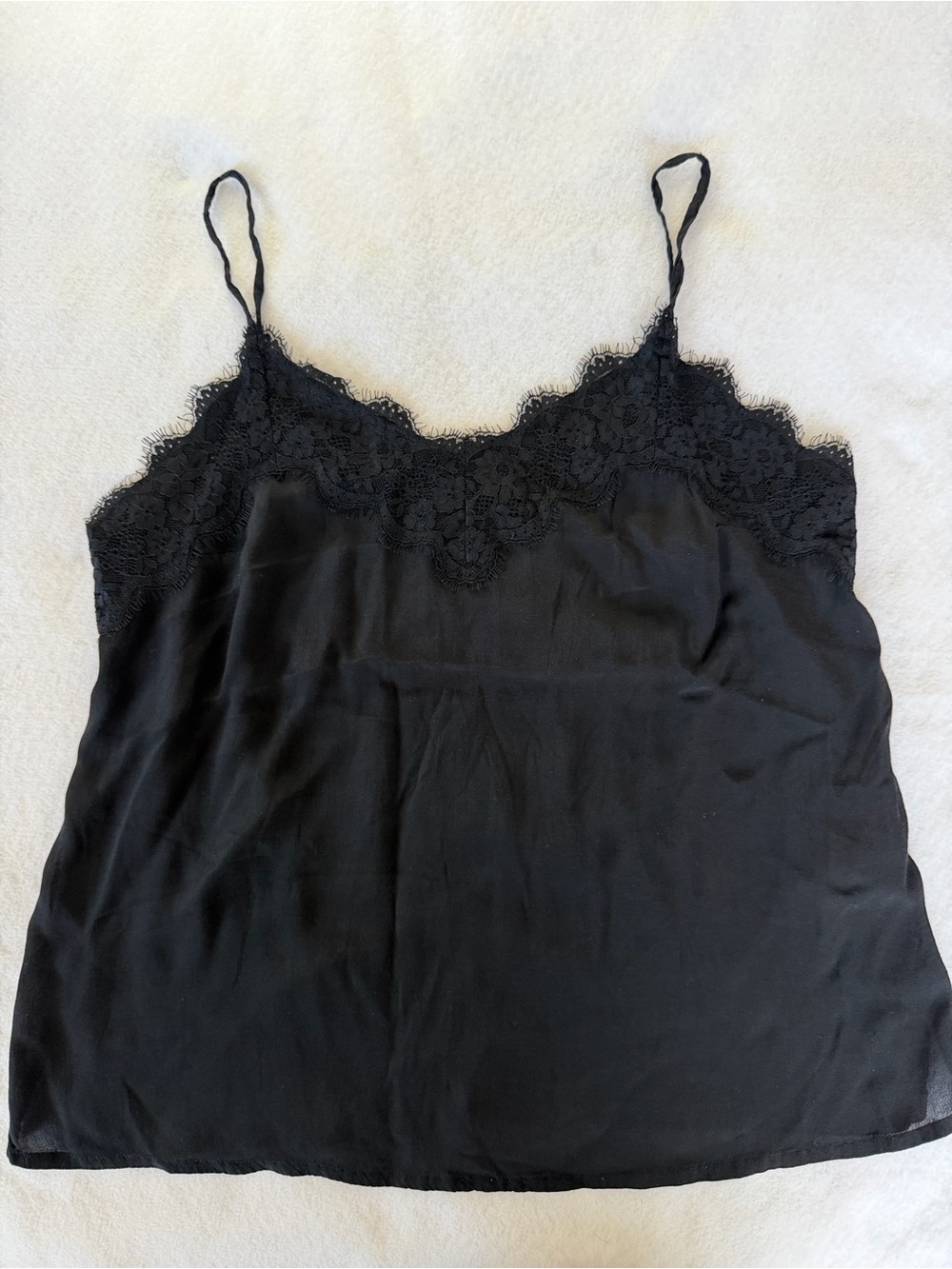 Abercrombie & Fitch Black Lace-Trim Chemise Camisole